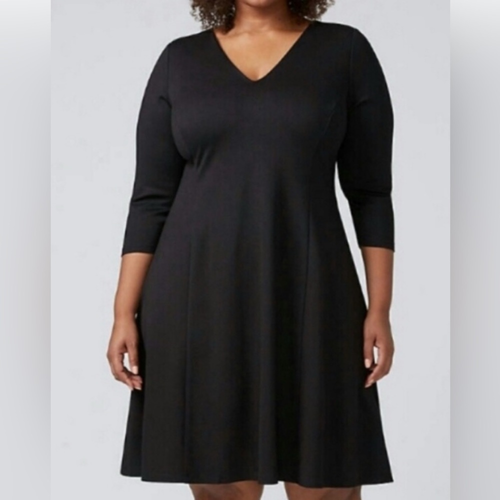 LANE BRYANT -Black FIT & FLARE Scuba Dress 
Size 18/20